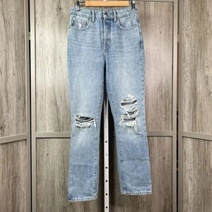 Lovers And Friends Womens Jeans High Rise Rigid Slim Straight Size 25 Button Fly